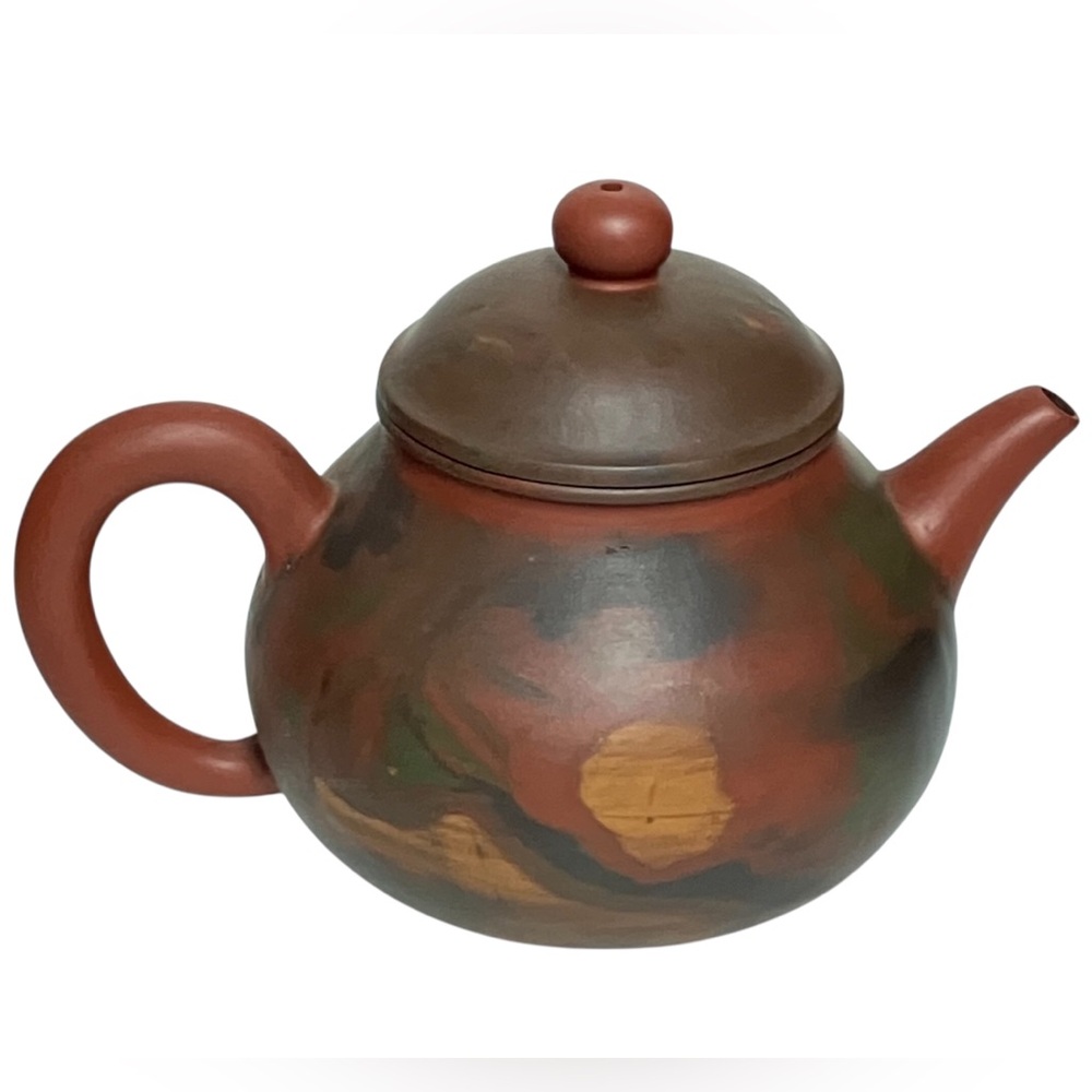 Vintage Handmade Chinese Yixing Zisha Marbled Purple Clay Small Teapot